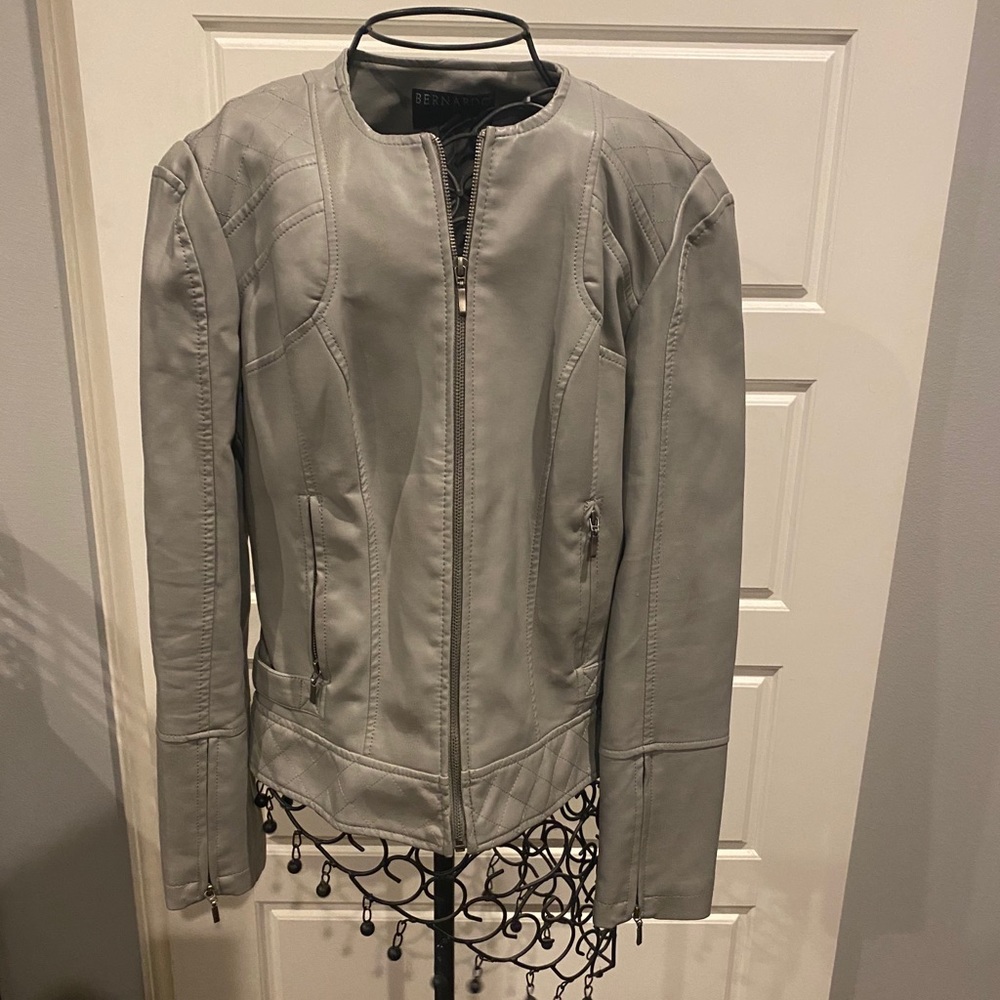 Bernardo Grey Leather Jacket!